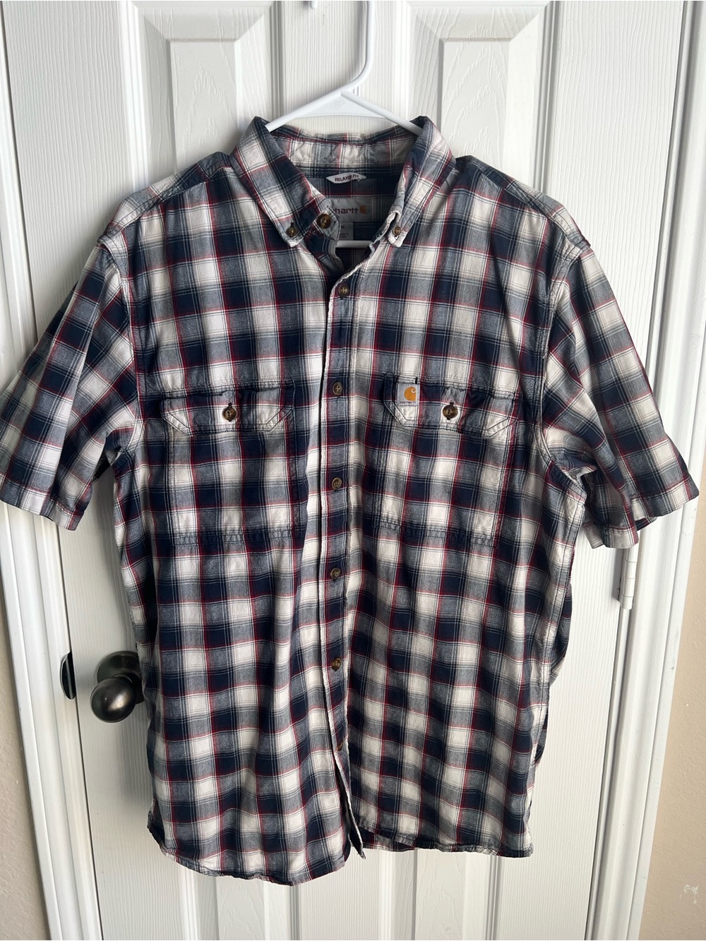 Carhartt Men’s Short Sleeve Plaid Button-Down Shirt